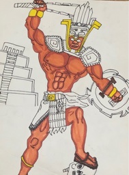 Artwork: Tlaloc en pirámides 