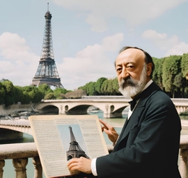 Artwork: Camille Saint-Saëns junto a la Torre Eiffel