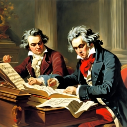 Artwork: Beethoven  y Mozart  componiendo juntos