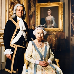 Artwork: Bach junto a la Reina Isabel II