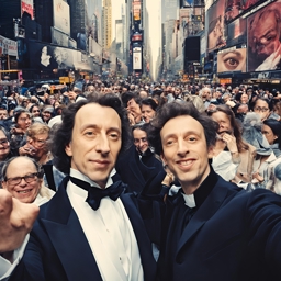 Artwork: Chopin en una selfie junto a una multitud en New York