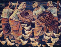 Artwork: THREE WOMEN WITH BASKETS