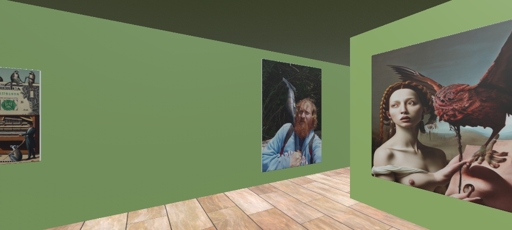 Virtual art exhibition: the rooms of triumphant decorum saddened by water  by Erik Scott 