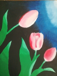 Artwork: tulipanes en la noche