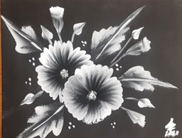 Artwork: black white flowers